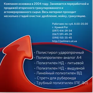 Підприємство пропонує полістирол-УПМ,  ПЕВД,  ПЕНД,  поліетилен,  поліпроп