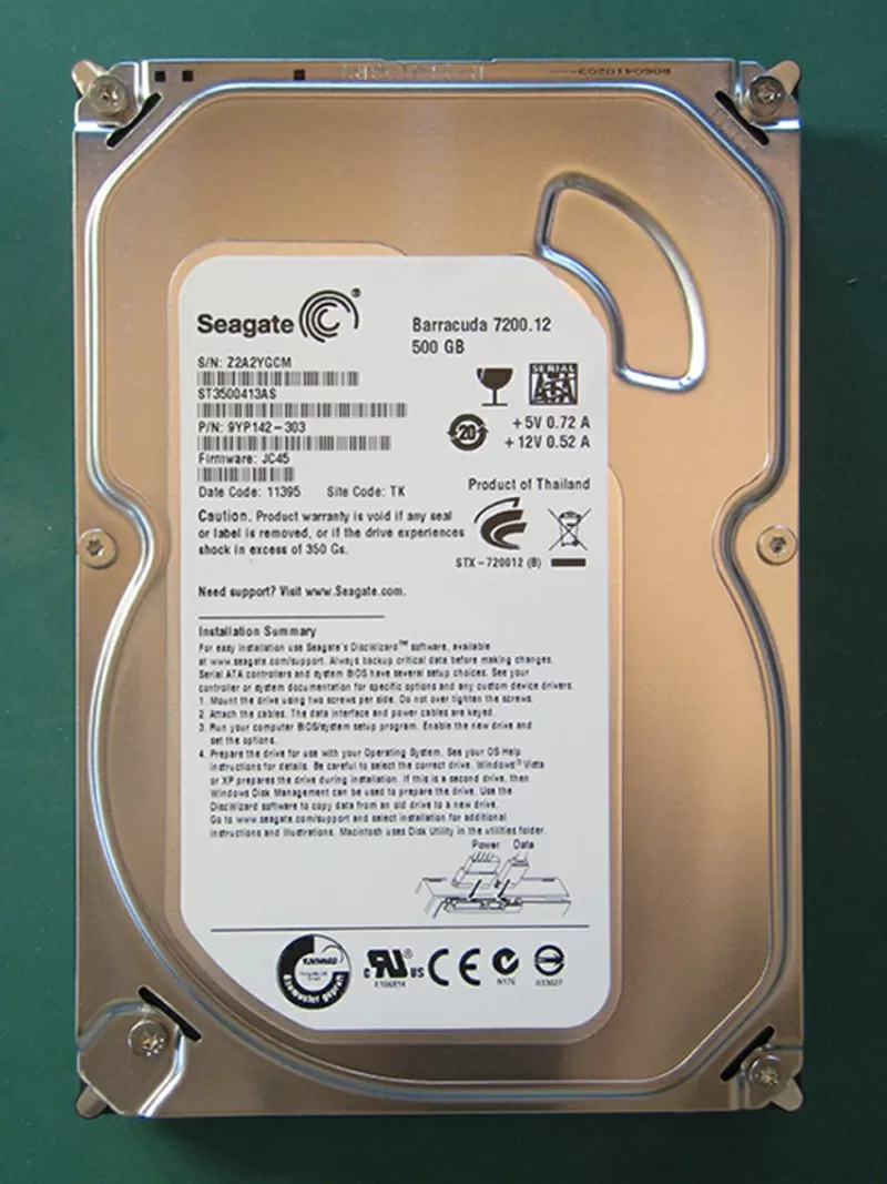 Продаю HDD 500 ГБ,  Seagate Barracuda 7200 с карманом USB 2.0 Gembird.