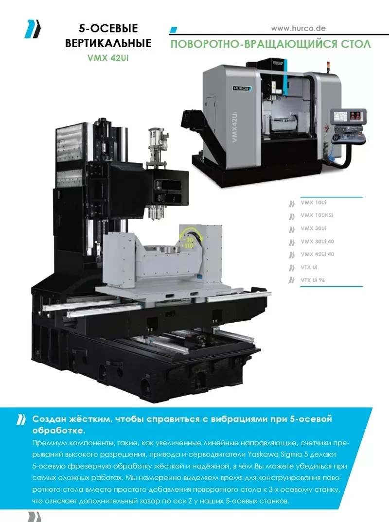 5-ТИ ОСЕВЫЕ обрабатывающие фрезерные центры HURCO серии VMX 42 U 4