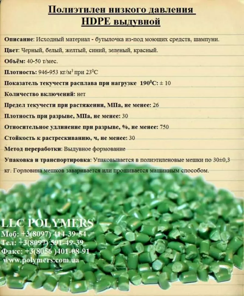 Вторинний поліетилен та поліпропілен у гранулах недорого