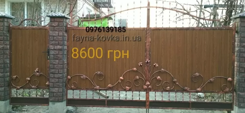 Кована брама з хвірткою від 6600 грн. Кузня fayna-kovka.in.ua  8