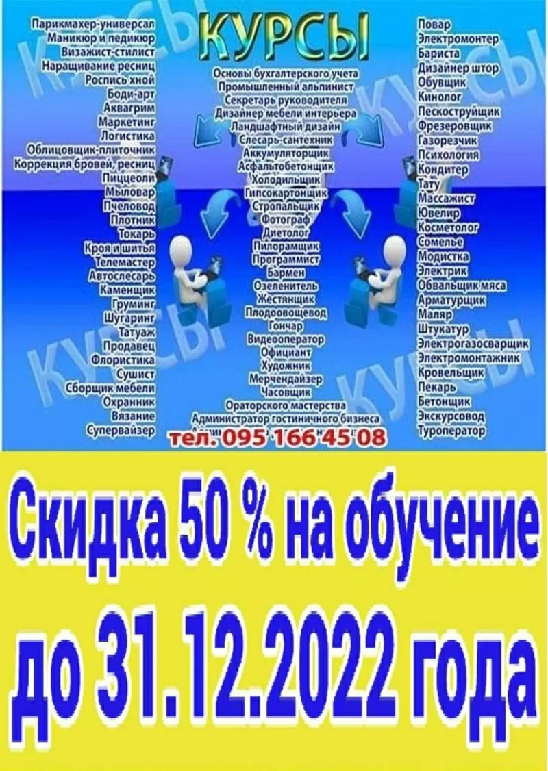 Курсы повар,  кондитер,  сушист,  пиццеоли,  пекарь,  барист,  бармен,  официант