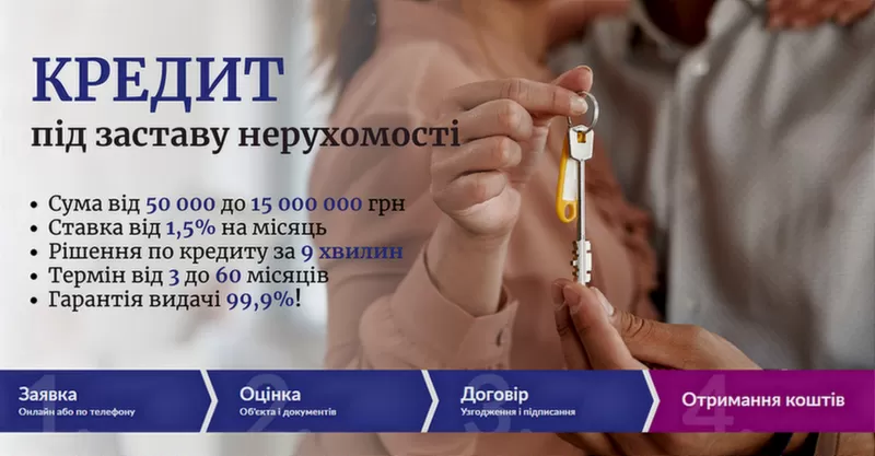 Кредит у Києві від приватного інвестора під заставу квартири.